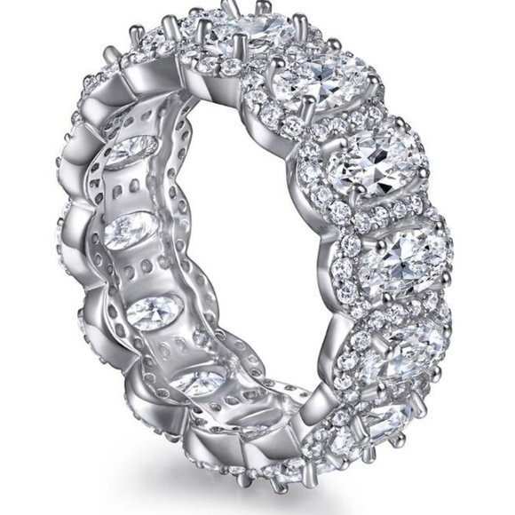 Sale | Simple Round Cut Halo Engagement Ring In Sterling  NEW 925 STERLING SILVER DIAMOND HALO RING